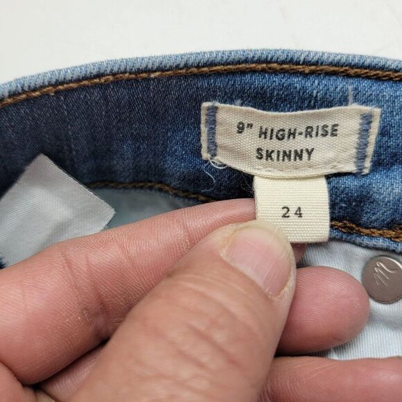 Madewell Women's 9" High Rise Skinny Jeans Size 24 Medium Wash Blue Denim 25x28 - Picture 5 of 11